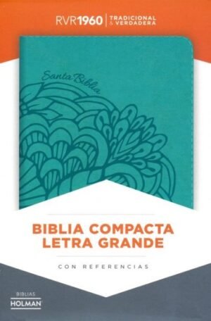 RVR60 Biblia Compacta Letra Grande Aqua, símil piel