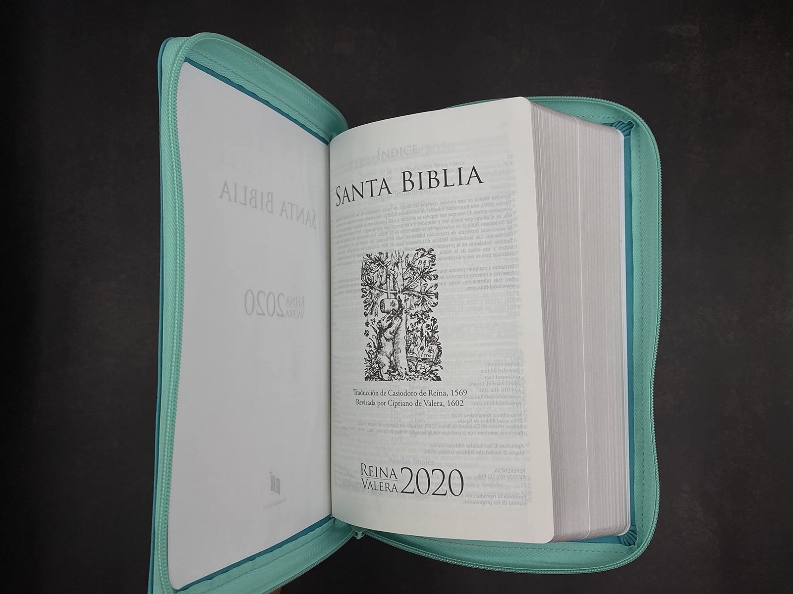 Biblia RVR 2020 LG Imitación Piel Turquesa con Cierre 5 Biblia RVR 2020 LG Imitación Piel Turquesa con Cierre - Image 5