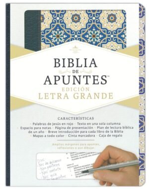 RV60 Biblia de apuntes piel fabricada Mosaico crema y azul/BH