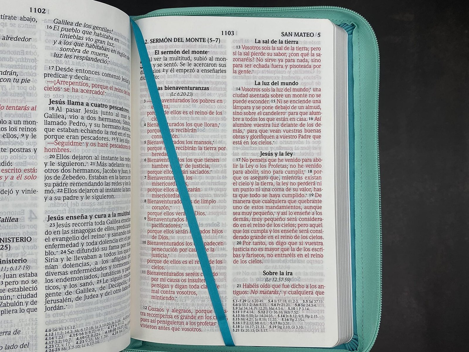 Biblia RVR 2020 LG Imitación Piel Turquesa con Cierre 8 Biblia RVR 2020 LG Imitación Piel Turquesa con Cierre - Image 8