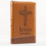 Biblia Pormesas RVR60/Jesus Para Todos/Letra Grande/Manual/Piel/Cafe/Indice/Cier