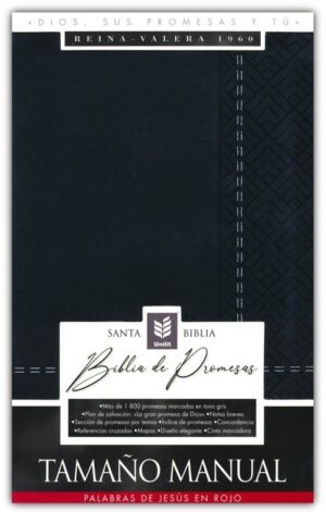 Biblia RVR60 de Promesas Tamaño Manual Negro Imitación Piel