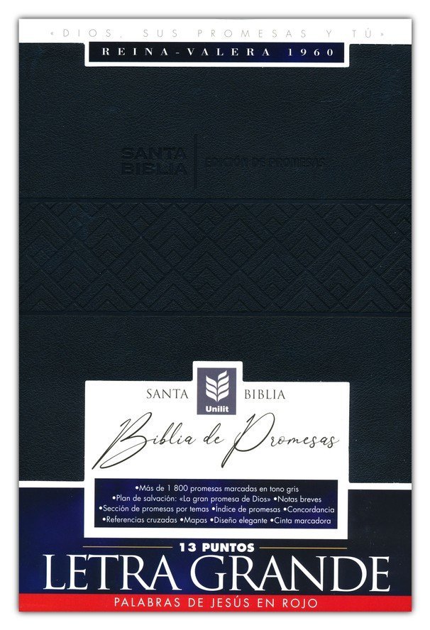 Biblia de promesas letra grande Negra imitación piel RVR60 1 Biblia de promesas letra grande Negra imitación piel RVR60