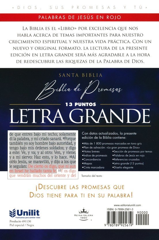 Biblia de promesas letra grande Negra imitación piel RVR60 4 Biblia de promesas letra grande Negra imitación piel RVR60 - Image 4