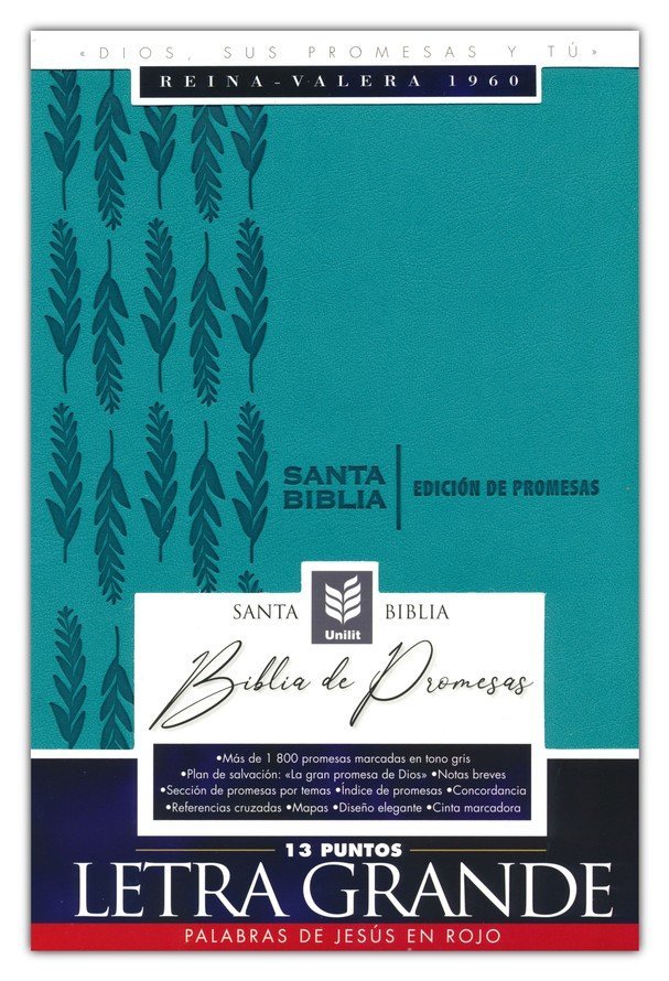 Biblia de Promesas letra grande Turquesa Imitación Piel RV1960 1 Biblia de Promesas letra grande Turquesa Imitación Piel RV1960