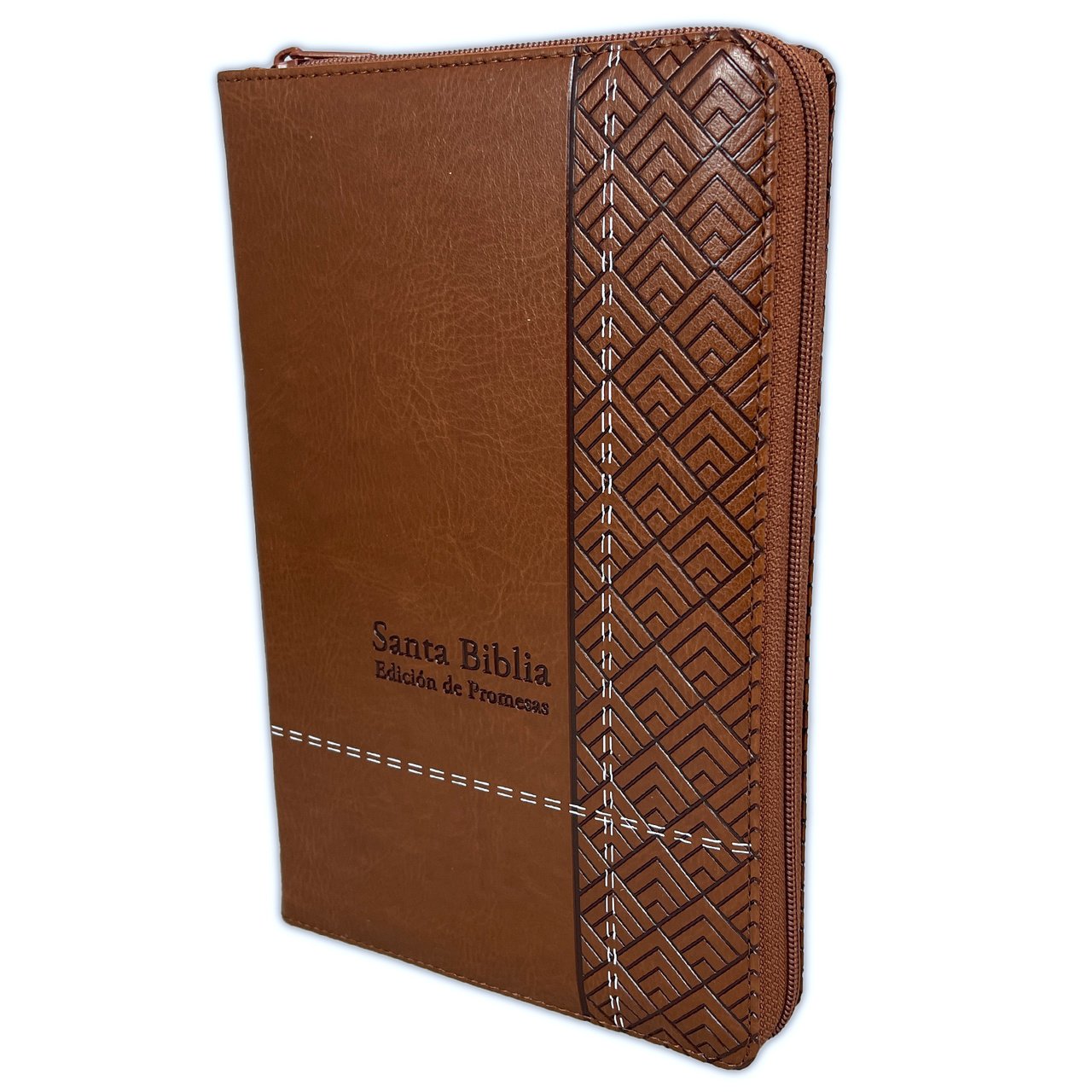 Biblia/RVR60/Promesas/Manual/Imitación Piel/Indice/Cierre/Cafe 1 Biblia de Promesas Letra Grande RV1960 cafe