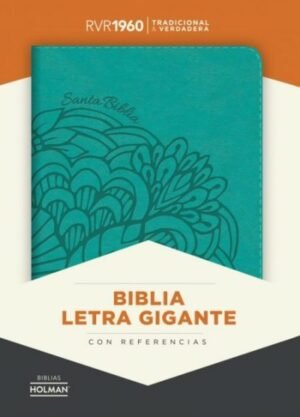 RVR 1960 Biblia Letra Gigante aqua, símil piel con índice