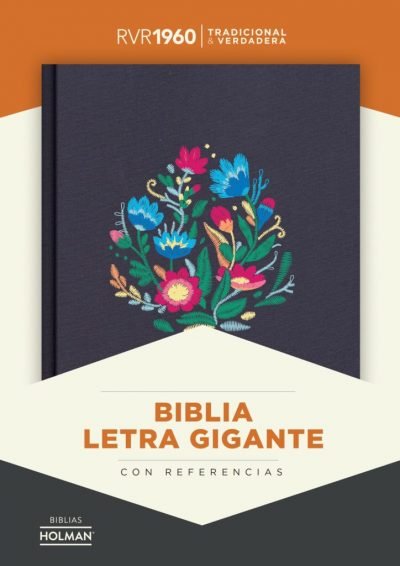 Biblia RVR60 Letra Gigante Bordado Sobre Tela 1 Biblia RVR60 Letra Gigante Bordado Sobre Tela