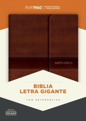RVR 1960 Biblia Letra Gigante marrón, símil piel con índice y solapa con imán