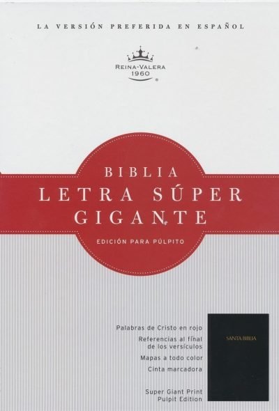 Biblia Letra Super Gigante para púlpito, negra acolchonada tapa dura RVR 1960 1 Biblia Letra Super Gigante para púlpito, negra acolchonada tapa dura RVR 1960