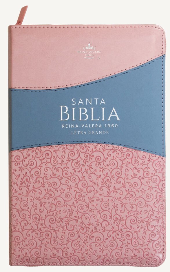 Biblia RVR60 Tamaño Manual Letra Grande Rosa/Azul 1 Biblia RVR60 Tamaño Manual Letra Grande Rosa/Azul