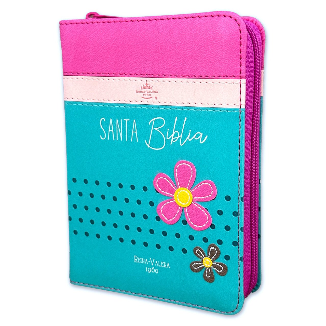 Biblia RVR60 025 cz PJR Primor Fucsia/Rosa/Turquesa con flores 1 Biblia RVR60 025 cz PJR Primor Fucsia/Rosa/Turquesa con flores