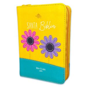 Biblia RVR60 025  Primer Amarillo/Turquesa dos Flores