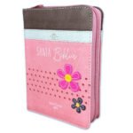 Biblia RVR60 025 cz PJR Primor Café/Beige/Rosa con Flores