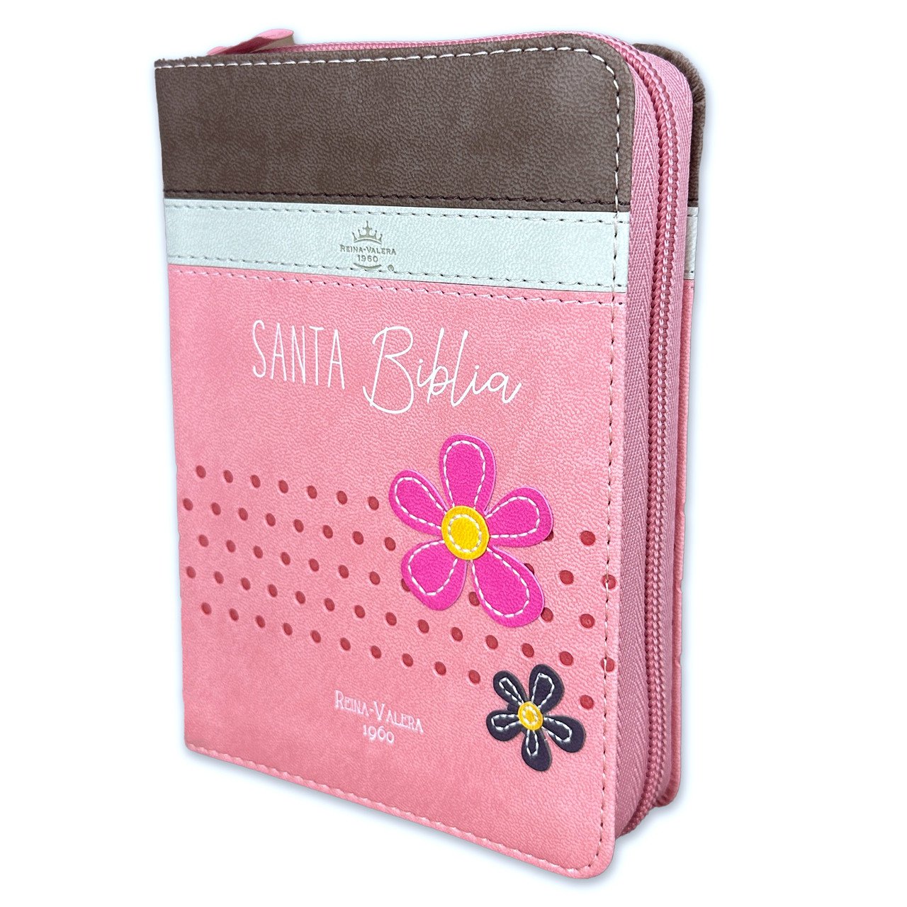 Biblia RVR60 Primor Café/Beige/Rosa con Flores 1 Biblia RVR60 Primor Café/Beige/Rosa con Flores
