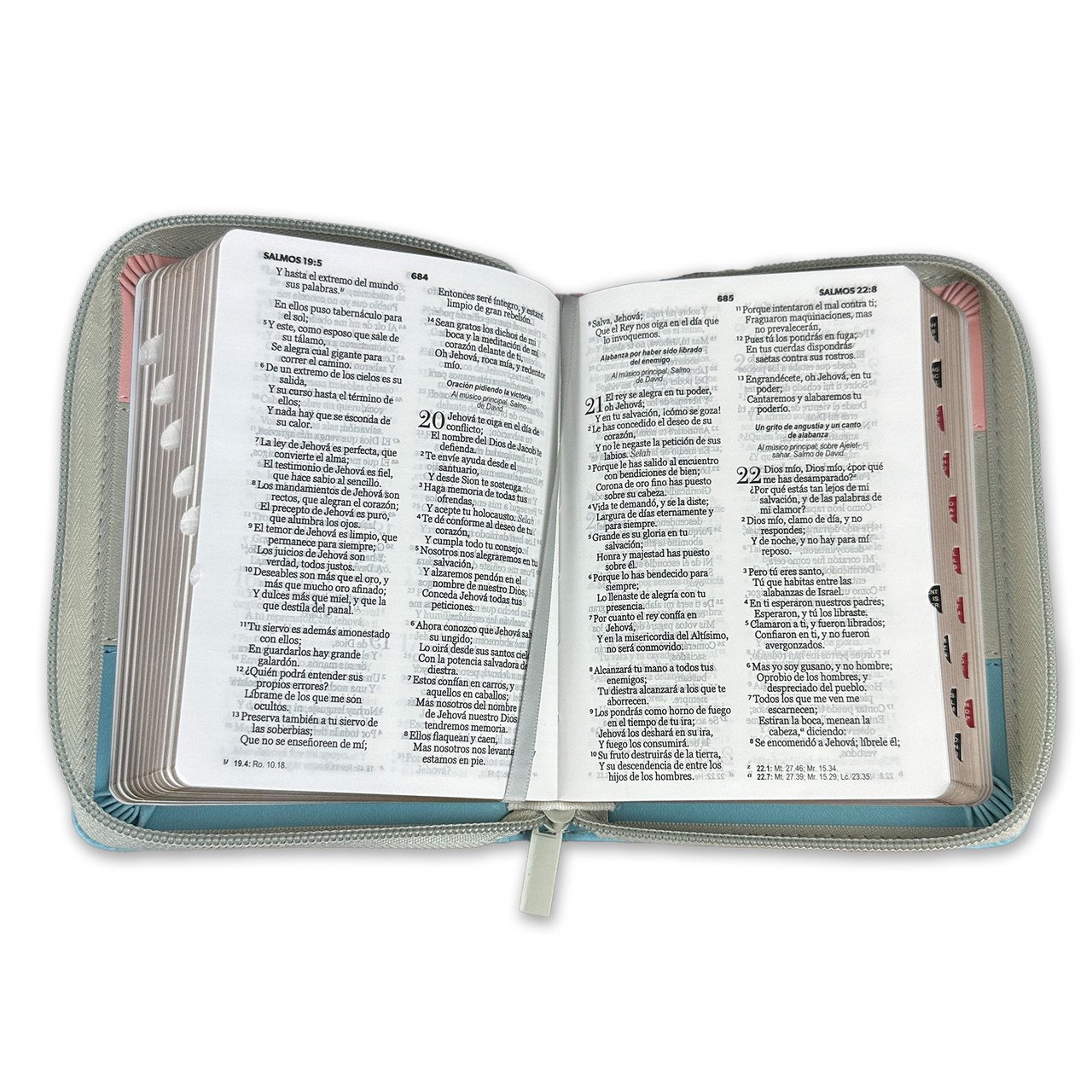 Biblia de Bolsillo RV1960 Tricolor Rosa/Blanco/Turquesa 2 Biblia de Bolsillo RV1960 Tricolor Rosa/Blanco/Turquesa - Image 2