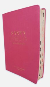 Biblia RVR 1960 Fucsia Letra Súper Gigante Símil Piel con Índice