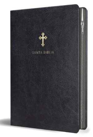Biblia RVR 1960 Letra Grande Imitación Piel Negra con Cierre