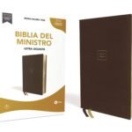 Biblia RVR 1960 del Ministro Letra Gigante Café – Símil Piel