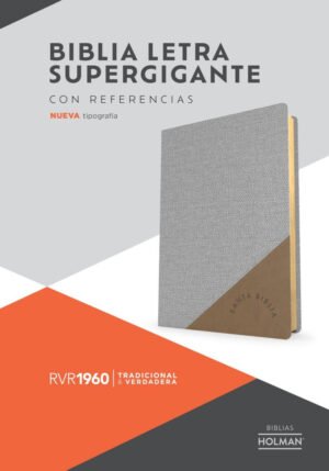 Biblia RVR 1960 Súper Gigante Gris Símil Piel