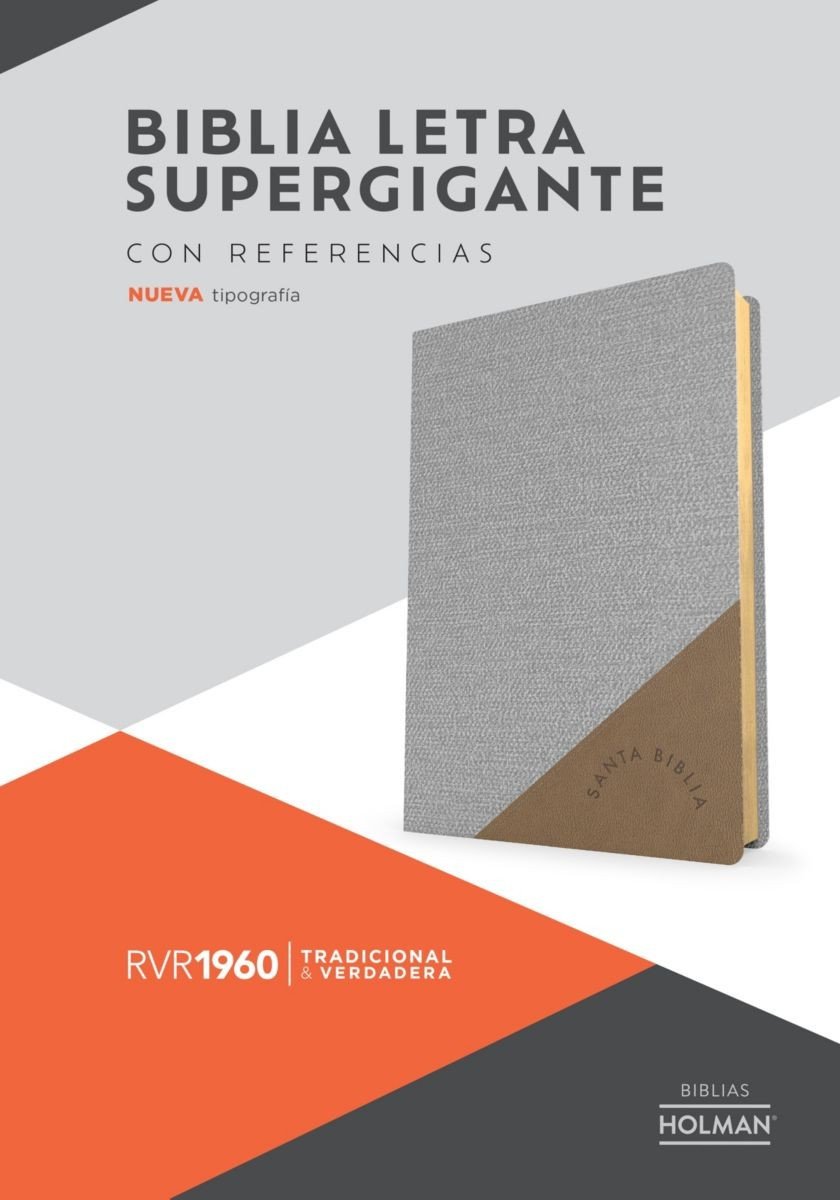 Biblia RVR 1960 Súper Gigante Gris Símil Piel 1 Biblia RVR 1960 Súper Gigante Gris Símil Piel