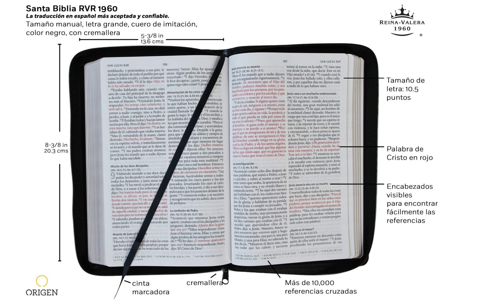 Biblia RVR60 letra grande Símil piel negra Cierre 5 Biblia RVR60 letra grande Símil piel negra Cierre - Image 5