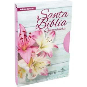 Biblia RVR60 Fuente de Bendiciones para Quinceañeras Rosa