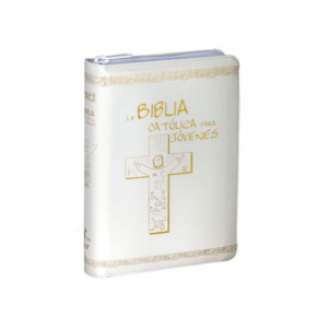 La Biblia Católica Para Jóvenes Junior - Tapa Símil Piel Blanca Cremallera