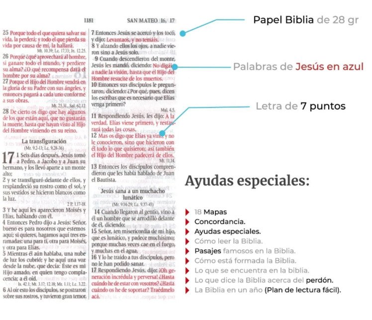 Biblia RVR1960 con cierre - índice pequeño, alcolchada azul 4 Biblia RVR1960 con cierre - índice pequeño, alcolchada azul - Image 4