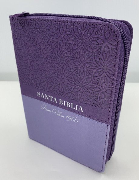 Biblia Reina Valera 1960 de bolsillo Imitación Piel Lila/lila con flores. Cierre e índice.Colección 1 Biblia Reina Valera 1960 de bolsillo Imitación Piel Lila/lila con flores. Cierre e índice.Colección