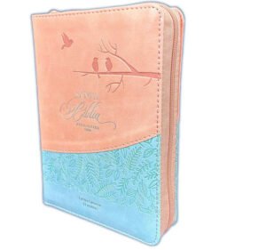 Biblia Compacta RV60 LG piel de aves rosada con índice