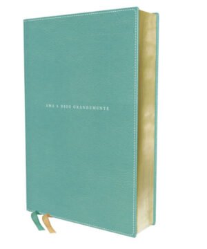 Biblia NBLA Ama a Dios Grandemente Piel Turquesa Interior a Cuatro Colores