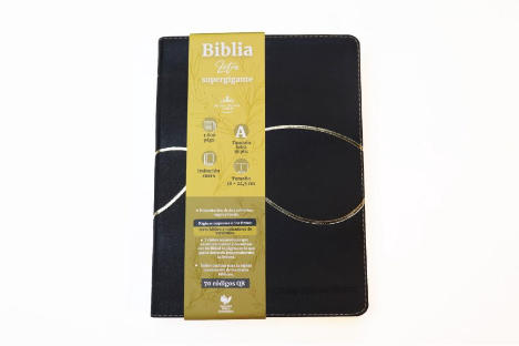 Biblia RVR60 Letra Súper Gigante Color Negro Canto Dorado Qr 1 Biblia RVR60 Letra Súper Gigante Color Negro Canto Dorado Qr