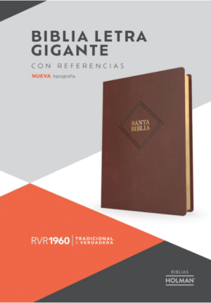 Biblia RVR60/ Letra Gigante/ Cafe Piel Fabricada Ed.2023