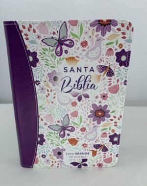 Biblia RVR60 Letra Grande Compacta Primaveral Lila Oscuro
