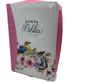 Biblia RVR60 Letra Gigante primaveral Rosa con cierre