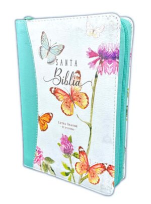 Biblia RVR60 045 LG  Mariposas Turquesa
