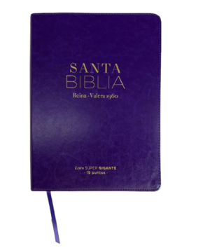 Biblia RVR60  Letra Super Gigante clásica Lila Piel
