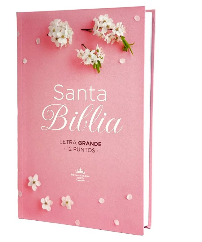 Biblia RV60 LG Rosada con Flores Blancas 1 Biblia RV60 LG Rosada con Flores Blancas