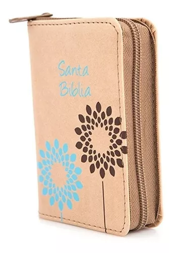 Biblia Mini Bolsillo RVR 1960 con Cierre Beige con Flores 1 Biblia Mini Bolsillo RVR 1960 con Cierre Beige con Flores