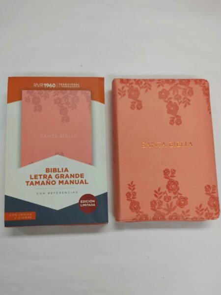Biblia letra grande Coral, tamaño manual con referencias 1 Biblia letra grande Coral, tamaño manual con referencias