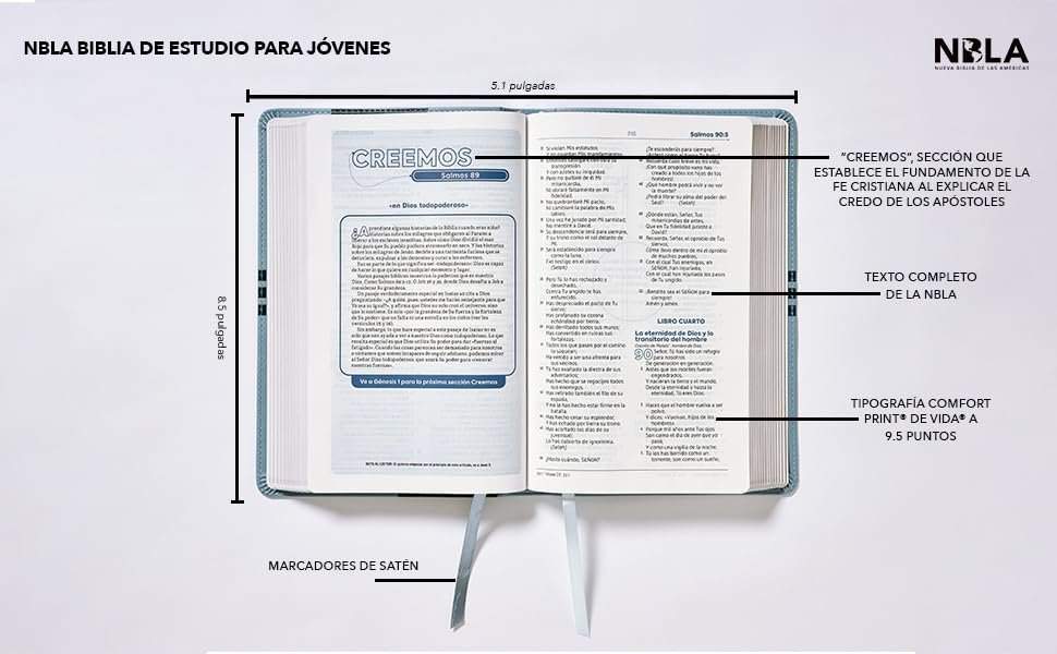 Biblia NBLA/De Estudio Para Jovenes/Leathersoft/Azul/Comfort Print 4 Biblia NBLA/De Estudio Para Jovenes/Leathersoft/Azul/Comfort Print - Image 4