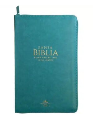 Biblia Reina Valera 1960 Letra Grande Turquesa con Cierre
