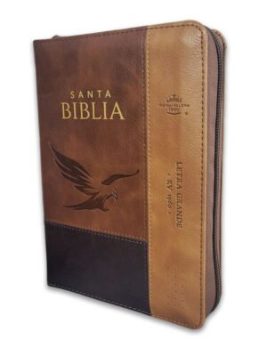 Biblia RVR1960 Sentí Piel Tricolor Café, Café Oscuro, Café Águila