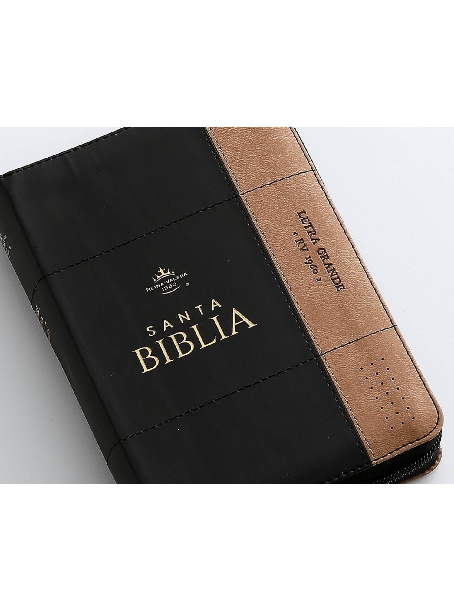 Biblia RVR1960 Sentí Piel Bicolor Negro, Café 4 Biblia RVR1960 Sentí Piel Bicolor Negro, Café - Image 4