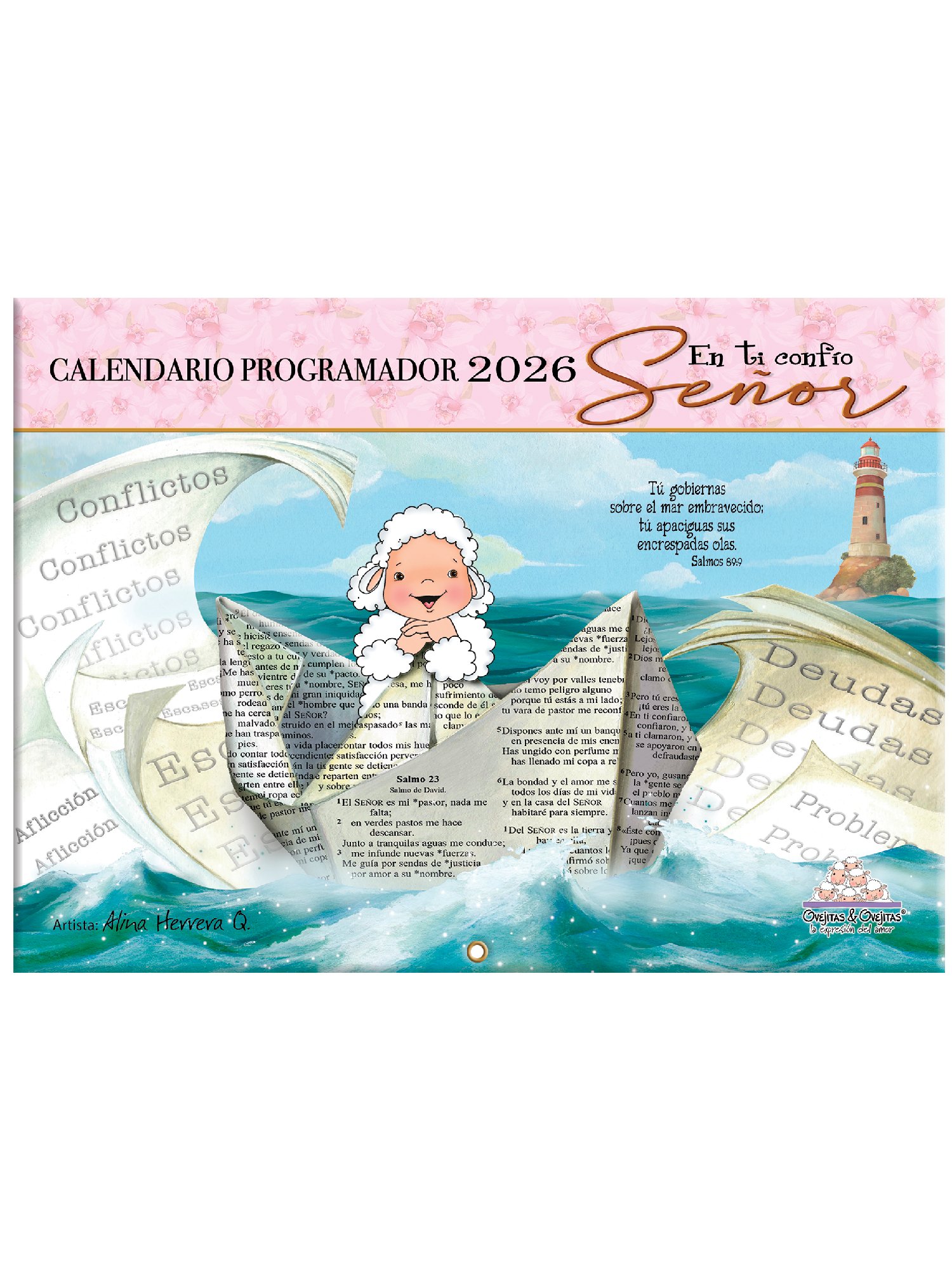 Calendario Ovejitas Programador 2026/Rosado En Ti Confio Señor 1 Calendario Ovejitas 2026 Rosa