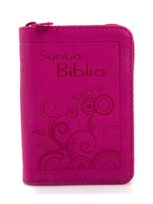 Biblia Mini Bolsillo RVR 1960 con Cierre Fucsia