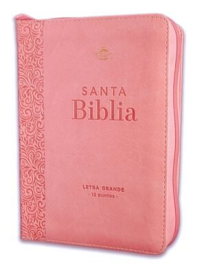 Biblia RVR1960 con Cierre Portátil Sentí Piel Rosa Floral