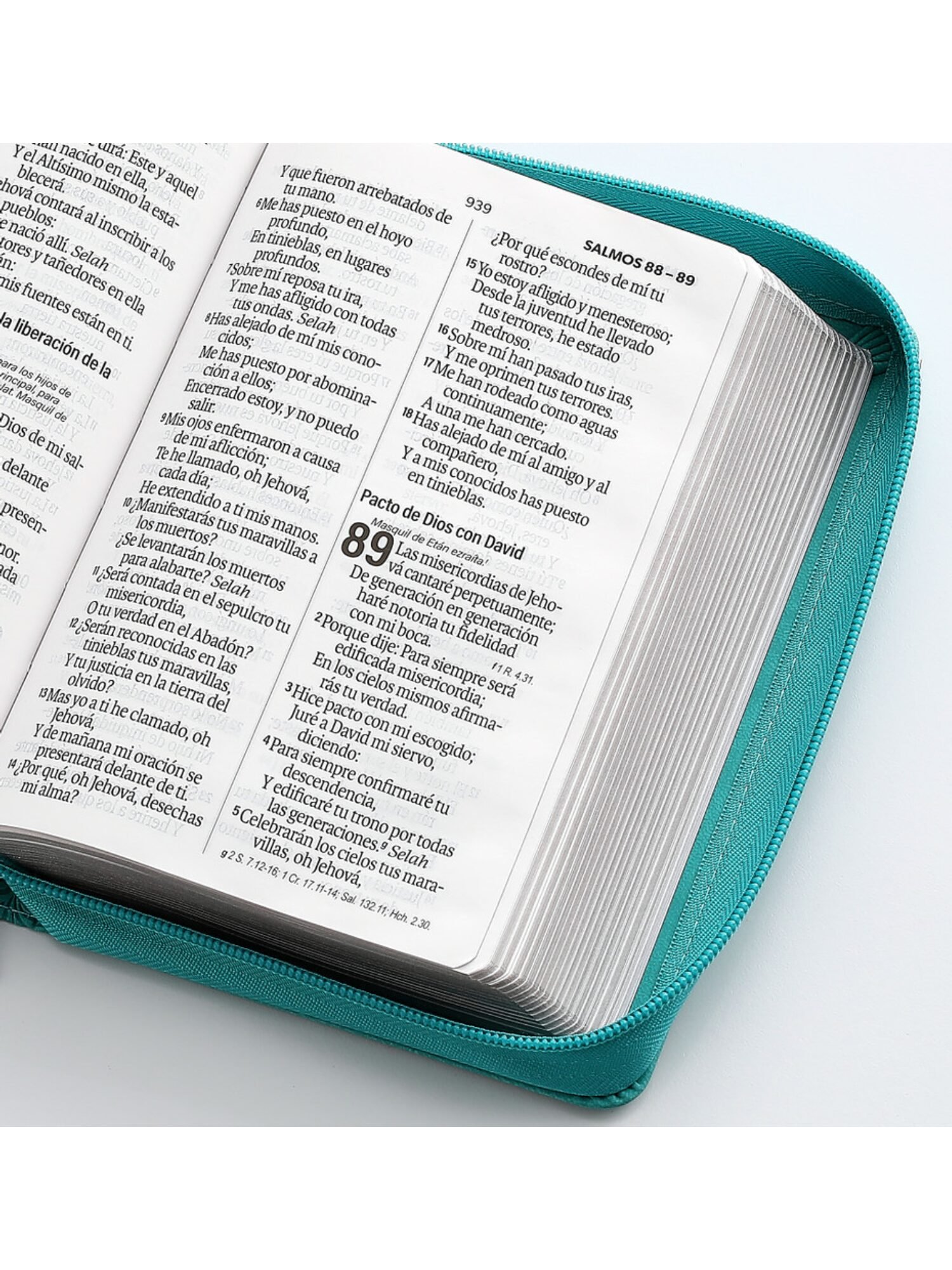 Biblia RVR60 Letra Grande Sentí Piel Turquesa Floral con Cierre 3 Biblia RVR60 Letra Grande Sentí Piel Turquesa Floral con Cierre - Image 3
