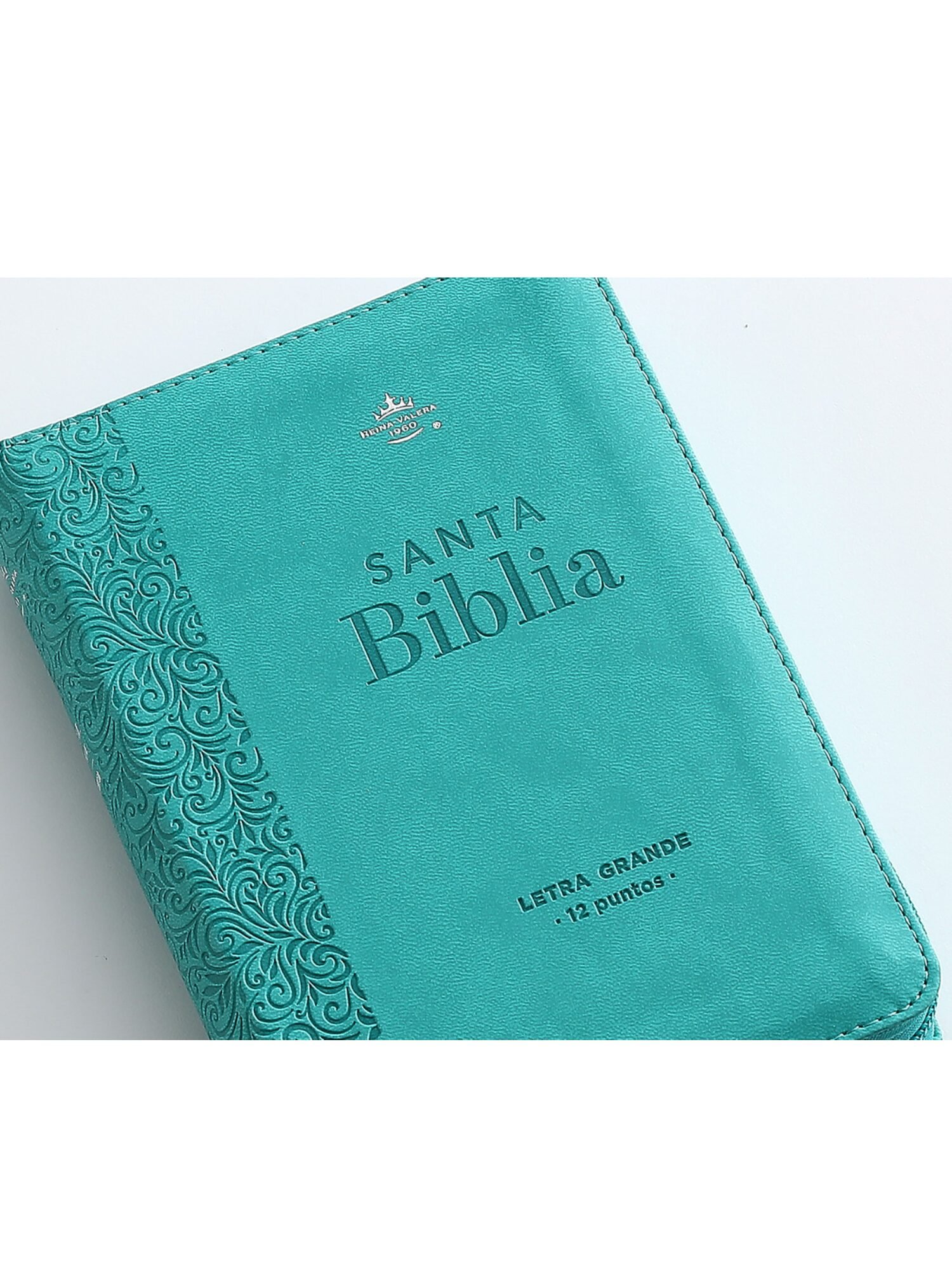 Biblia RVR60 Letra Grande Sentí Piel Turquesa Floral con Cierre 4 Biblia RVR60 Letra Grande Sentí Piel Turquesa Floral con Cierre - Image 4